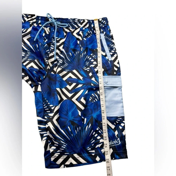 Makobi Mens Cargo Shorts Drawstring Blue Size 3XL - Picture 8 of 14